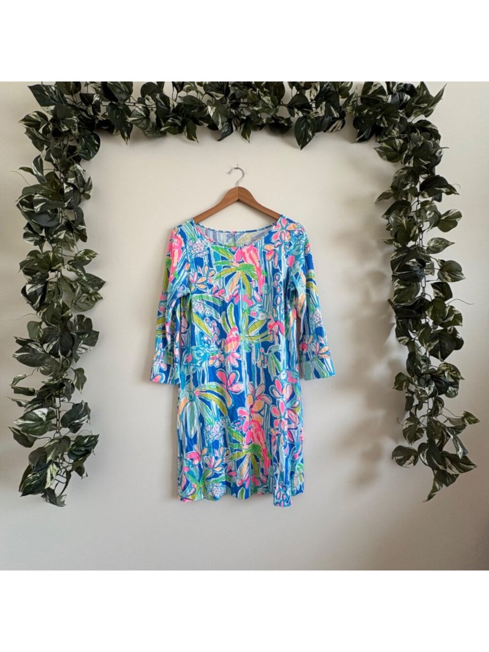 Lilly Pulitzer Marlowe Long Sleeve Mini Dress Jungle Poppin Women’s Size M